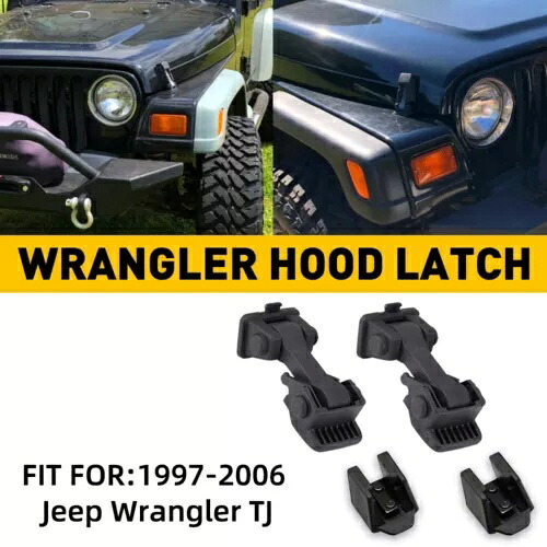ジープラングラー TJ フードラッチピンロックフードフードラッチキャッチキット 1997-06 に適合 Fit Jeep Wrangler TJ Hood Latch Pins Lock Hood Hood Latches Catch Kit 1997-06 【並行輸入品】