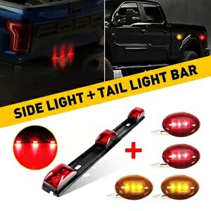 99-10 レッド&アンバー F350 フォード LED デュアルサイドベッドフェンダーライト + ID テールライト For 99-10 Red&Amber F350 Ford LED Dually Side Bed Fender Lights + ID Tail Light 【並行輸入品】
