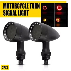 ユニバーサル 2 個ミニブレットアンバー & レッドオートバイ LED ターンブレーキ信号 DRL ライト Universal 2pcs Mini Bullet Amber&Red Motorcycle LED Turn Brake Signal DRL Light 【並行輸入品】