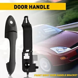 2x ドアハンドル & ブラケット FO1310142 フォード フォーカス用 鍵穴付き フロント右 ブラック 2x Door Handle & Bracket FO1310142 For Ford Focus w/ Keyhole Front Right Black 【並行輸入品】