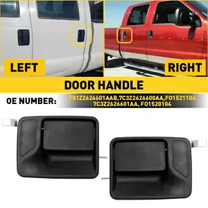 ブラックメタルアウトサイドドアハンドルペア LH RH 99-16 フォード F150 F250 F350 リア Black Metal outside Door Handles Pair LH RH For 99-16 Ford F150 F250 F350 REAR 【並行輸入品】