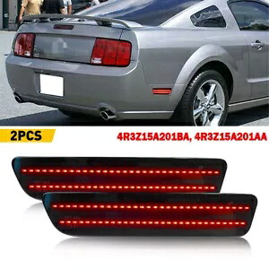4R3Z15A201AA 2xLED リアバンパーサイドマーカーライトレッドランプ 05-09 フォードマスタング用 4R3Z15A201AA 2xLED Rear Bumper Side Marker Light Red Lamp For 05-09 Ford Mustang 【並行輸入品】