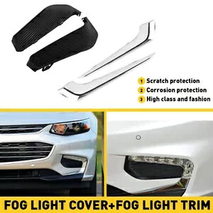 4Xバンパー グリル フォグ ライト ランプ カバー トリム セット 2016-18 シボレー マリブ USA 4XBumper Grille Fog Light Lamps Cover Trim Set For 2016-18 Chevrolet Malibu USA 【並行輸入品】