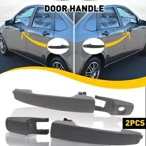 2X フロント RH LH サイド アウトサイド エクステリア ハンドル ドア ブラック 2008-2011 フォード フォーカス用 2X Front RH LH Side Outside Exterior Handle Door Black for 2008-2011 Ford Focus 【並行輸入品】