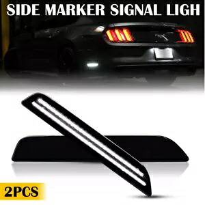 2x LED サイドマーカーライト 10 11 12 13 14 フォード マスタング ベース スモークリア ホワイト用 2x LED Side Marker Lights For 10 11 12 13 14 Ford Mustang Base Smoked Rear White 【並行輸入品】
