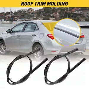 2x ブラックルーフトリムモールディングキット 2014 2015 2016 2017 トヨタ カローラ セダンに適合 2x Black Roof Trim Molding Kit Fits for 2014 2015 2016 2017 Toyota Corolla Sedan 【並行輸入品】