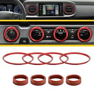 合金 AC エアベント + AC 気候制御ノブ コンボ トリム レッド タコマ 2016-2023 Alloy AC Air Vent + AC Climate Control Knob Combo Trim Red For Tacoma 2016-2023 【並行輸入品】
