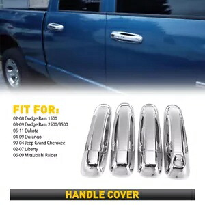 外装ドアハンドルカバー 2002-2008 ダッジラム 1500 用 フロントとリアの 4 個セット Exterior Door Handle Covers For 2002-2008 Dodge Ram 1500 Set of 4 Front and Rear 【並行輸入品】