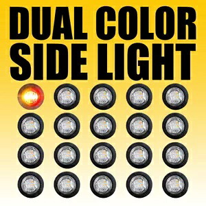 20X 3/4インチ 12V マーカーライト LED トラック トレーラー ラウンド サイド ブレット ライト アンバー レッド 20X 3/4\