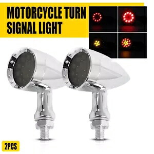 クロームオートバイ LED レッドブレーキウインカー弾丸ターンシグナルテールライトスズキ用 Chrome Motorcycle LED Red Brake Blinker Bullet Turn Signal Tail Light For Suzuki 【並行輸入品】