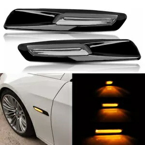 ダイナミック LED スモークターンシグナルサイドウインカーライトインジケーター BMW E90 E92 E60 E Dynamic LED Smoke Turn Signal Side Blinker Light Indicator For BMW E90 E92 E60 E 【並行輸入品】