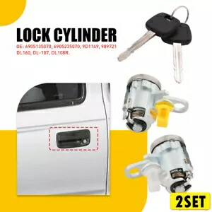 2ペア 6905135070 ドアロックシリンダーセットキット キー付き フロント DL160 トヨタ タコマ用 2Pair 6905135070 Door Lock Cylinder Set Kit w/Keys Front DL160 For Toyota Tacoma 【並行輸入品】
