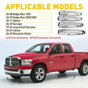 クロームドア 4x ハンドルダッジラムダコタデュランゴジープグランドリバティ三菱 Chrome Door 4x Handle For Dodge Ram Dakota Durango Jeep Grand Liberty Mitsubishi 【並行輸入品】
