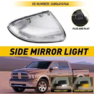 09-14 ダッジラム 2500 1500 ドライバーサイドミラーターンシグナル水たまりライトランプ用 For 09-14 Dodge Ram 2500 1500 Driver Side Mirror Turn Signal Puddle Light Lamp 【並行輸入品】