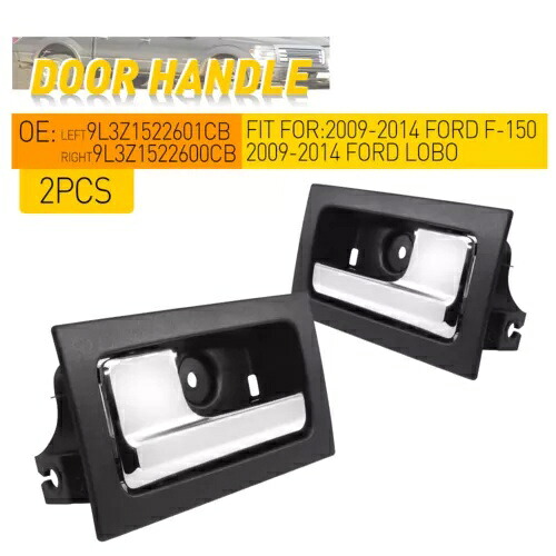 2X 左 & 右インテリアドアハンドルフロント & リアブラック 2009-2014 フォード F150 2X Left & Right Interior Door Handle Front & Rear Black For 2009-2014 Ford F150 【並行輸入品】