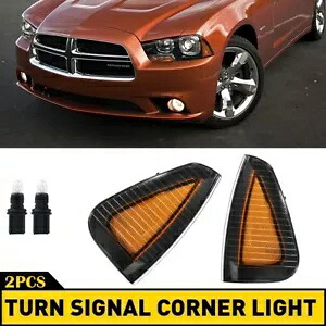 2PC フロントバンパーサイドターンマーカー信号コーナーライト 2006-10 ダッジチャージャー用 2PC Front Bumper Side Turn Marker Signal Corner Lights For 2006-10 Dodge Charger 【並行輸入品】