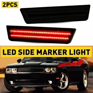2x LED サイドマーカーライト ブライトレッド 08 09 10 11 12 13 14 ダッジ チャレンジャー 米国用 2x LED Side Marker Light Bright Red For 08 09 10 11 12 13 14 Dodge Challenger US 【並行輸入品】