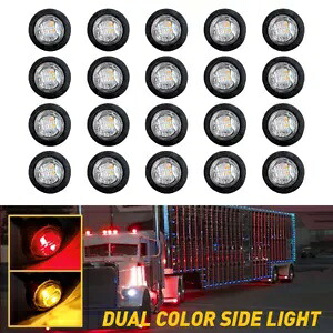 ラウンド 3/4 インチ LED サイド マーカー ライト トラック トレーラー DRL ブレット アンバー レッド ライト 12V Round 3/4\\\