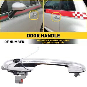 外装ドアハンドル フロントドライバー左側ハンド LH フィアット 500 OE# 68069943AC用 Exterior Door Handle Front Driver Left Side Hand LH for Fiat 500 OE# 68069943AC 【並行輸入品】