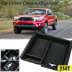 2X トヨタ タコマ 2016 2017-2019 自動車センターコンソール収納ボックス整理 2X For Toyota Tacoma 2016 2017-2019 Auto Car Center Console Storage Box Organize 【並行輸入品】
