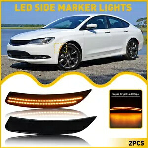 2015-2017 スモーク 200 クライスラー レンズ アンバー フェンダー LED サイド マーカー ライト For 2015-2017 Smoked 200 Chrysler Lens AMBER Fender LED SIDE MARKER LIGHTS 【並行輸入品】