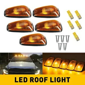 5X キャブ マーカー ルーフ クリア ライト レンズ アンバー LED 電球 シボレー/GMC ピックアップ トラック用 5X Cab Marker Roof Clear Light Lens Amber LED Bulbs for Chevy/GMC Pickup Trucks 【並行輸入品】