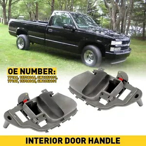 ドアハンドルセット 1995-98 シボレー K1500 グレーハウジングフロントまたはリアインナー 2Pc Door Handle Set For 1995-98 Chevrolet K1500 Gray Housing Front or Rear Inner 2Pc 【並行輸入品】