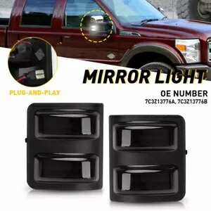 スモーク LED サイドミラーマーカー ライト ホワイト 2008-2016 フォード F シリーズ スーパーデューティー用 Smoked LED Side Mirror Marker Light White For 2008-2016 Ford F-Series Super Duty 【並行輸入品】