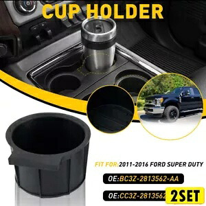 2X センターコンソールカップホルダーインサート フォード F250/F350/F450 スーパーデューティ 2011-16 用 2X Center-Console-Cup-Holder-Insert For Ford F250/F350/F450 Super-Duty 2011-16 【並行輸入品】