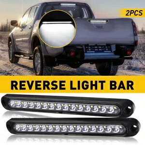 2x 10インチ ホワイト 15LED トラック シールド トレーラー リバース バックアップ ライト バー ターン テール ストリップ 2x 10\