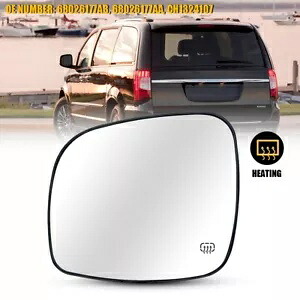 ミラーガラス 08-16 ダッジ グランド キャラバン クライスラー タウン & カントリー ドライバー ヒーター付き Mirror Glass For 08-16 Dodge Grand Caravan Chrysler Town & Country Driver Heated 【並行輸入品】