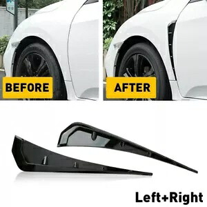 車のフェンダーブレードサイドサメエラベントカバーグロスブラックトリムオートユニバーサル Car Fender Blade Side Shark Gills Vent Cover Gloss Black Trim Auto Universal 【並行輸入品】