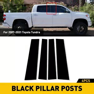 1/2 セットトヨタ タンドラ ダブルキャブ 2007-2021 黒ピラーポストドア窓 Cov 1/2set For TOYOTA Tundra Double Cab 2007-2021 Black Pillar Posts Door Window Cov 【並行輸入品】