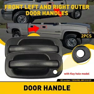 ドアセットハンドル シボレー 1999-2006 1500 ブラック シルバラード フロントアウター 2 個 Door Set Handle For Chevy 1999-2006 1500 Black Silverado Front Outer 2Pc 【並行輸入品】