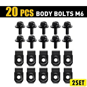 GM トラックボディボルト&Uナットクリップ用 - M6-1.0 x 20mm - 10mm 六角 - 40個 (10個) - #150 For GM Truck Body Bolts&U-nut Clips- M6-1.0 x 20mm- 10mm Hex- 40pcs (10ea)- #150 【並行輸入品】