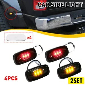 8x スモーク LED デュアルフェンダーサイドマーカーライト 2003-2018 ダッジ RAM 2500 3500用 8x Smoked LED Dually Fender Side Marker Lights For 2003-2018 Dodge RAM 2500 3500 【並行輸入品】