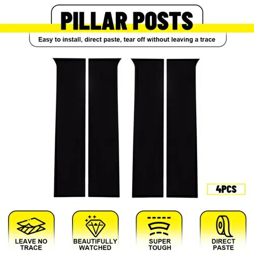 光沢のあるブラックのドアピラーポストカバー 4 個 14-18 シエラ 1500 シルバラード 1500 用 4PCS Glossy Black Door Pillar Post Covers For 14-18 Sierra 1500 Silverado 1500 【並行輸入品】