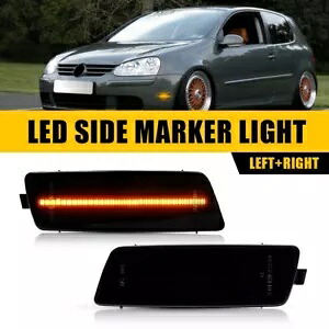 2 個レンズスモークフロントサイドマーカーライト LED 2006-2009 フォルクスワーゲン MK5 R32 MK6 2PCS Lens Smoke Front Side Marker Light For LED 2006-2009 Volkswagen MK5 R32 MK6 【並行輸入品】