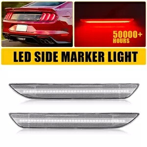 2015-2022 フォード マスタング クリアレンズ LED リアバンパーサイドマーカーライトランプ用 For 2015-2022 Ford Mustang Clear Lens LED Rear Bumper Side Marker Light Lamp 【並行輸入品】