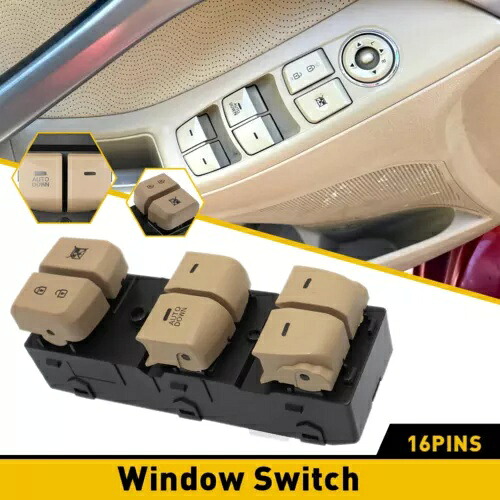 ベージュマスタードアウィンドウ電源スイッチ 93570-3X000 ヒュンダイエラントラ 2011-2016 Beige Master Door Window Power Switch 93570-3X000 For Hyundai Elantra 2011-2016 【並行輸入品】