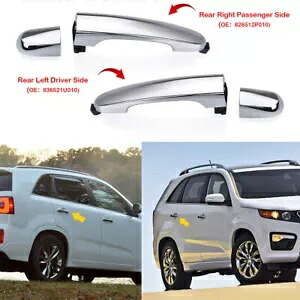 2 個リア左右外側外側ドアハンドルクローム 11-15 起亜ソレント用 2PCS Rear Left Right Exterior Outside Door Handle Chrome For 11-15 Kia Sorento 【並行輸入品】
