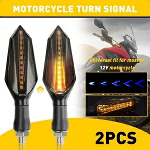 4/8x オートバイ ターン シグナル ランプ 12 LED シーケンシャル流れるインジケーター ライト アンベ 4/8x Motorcycle Turn Signal Lamp 12-LED Sequential Flowing Indicator Lights Ambe 【並行輸入品】