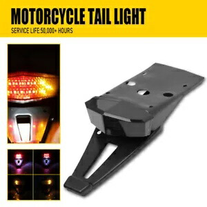 ユニバーサルダートバイク LED リアフェンダーブレーキテールライトターンシグナルライトアンバーレッド Universal Dirt Bike LED Rear Fender Brake Tail Light Turn Signal Light Amber Red 【並行輸入品】