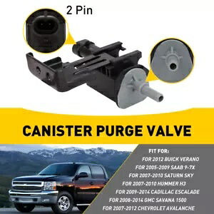 自動蒸気ソレノイドパージキャニスターバルブフィットビュイックキャデラックシボレー GMC 黒 Auto Vapor Solenoid Purge Canister Valve Fit Buick For Cadillac Chevy GMC BLACK 【並行輸入品】