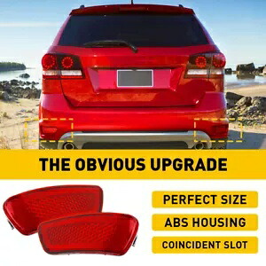 2X 左右リアバンパーリフレクターライトカバー 2011-2016 ダッジジャーニー R/T 用 2X Left Right Rear Bumper Reflector Light Covers For 2011-2016 Dodge Journey R/T 【並行輸入品】