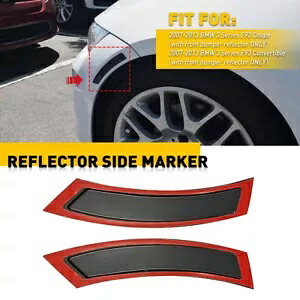 2x フロントバンパーリフレクターサイドマーカーライト BMW 328i/xi 335i E93 2007-2013 に適合 2x Front Bumper Reflector Side Marker Light Fits BMW 328i/xi 335i E93 2007-2013 【並行輸入品】