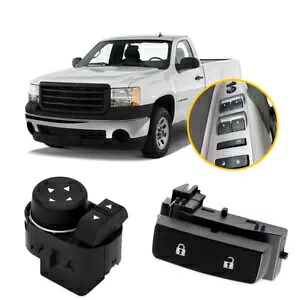 ドアロックスイッチ + ミラースイッチ運転席側 GMC シボレーシルバラード制御部分 Door Lock Switch+Mirror Switch Driver Side for GMC Chevy Silverado Control Part 【並行輸入品】
