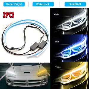 60CM LED DRL ライト シーケンシャル アンバー フレキシブル ターン シグナル ストリップ ヘッドライト 12V D 60CM LED DRL Light Sequential Amber Flexible Turn Signal Strip Headlight 12V D 【並行輸入品】