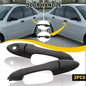 ペアドアハンドル 2000-2007 フォードフォーカスフロント + リア左/右スムーズブラック Pair Door Handle For 2000-2007 Ford Focus Front + Rear Left / Right Smooth Black 【並行輸入品】