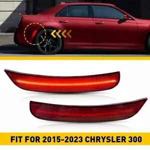 2015-2023 クライスラー 300 リアレッド LED サイドマーカーライト左 & 右 2 個に適合 Fit For 2015-2023 Chrysler 300 Rear Red LED Side Marker Lights Left & Right 2PCS 【並行輸入品】
